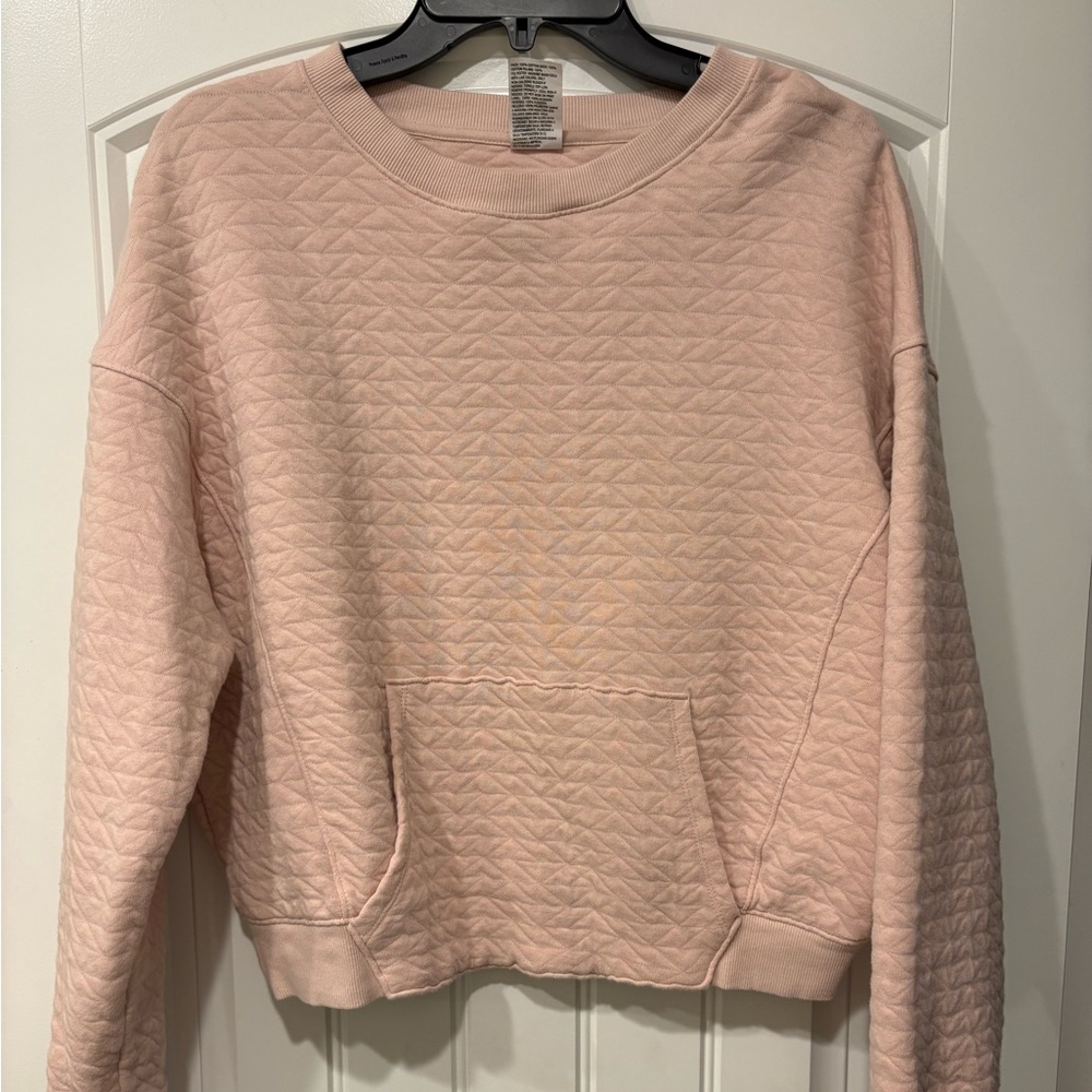 ALL IN MOTION Blush Pink Quilt Pullover Sweatshirt Size Small